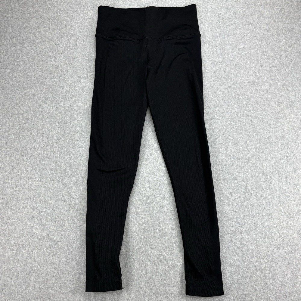 Athleta Leggings Women Medium Black Rib Yoga Workout Gym Elation Ultra High Rise
